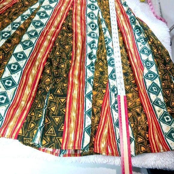 Calvin Klein Boho Maxi Dress Multi-Colored Tribal Geometric Print. Womans Medium - Picture 7 of 12